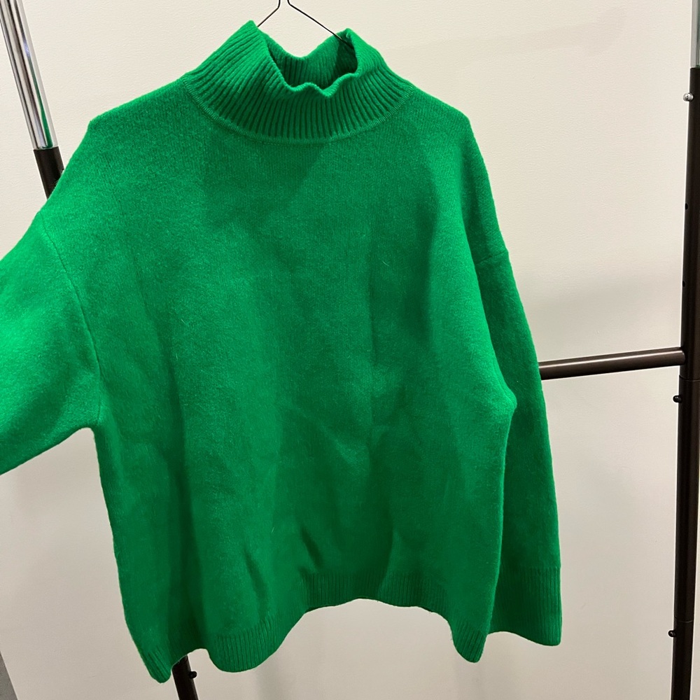 Zara green turtleneck sweater